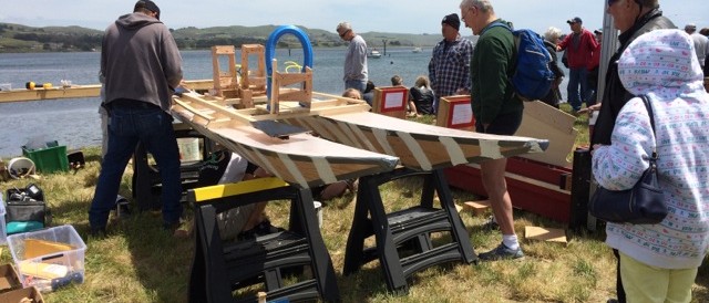 construction underway for wooden boat challenge